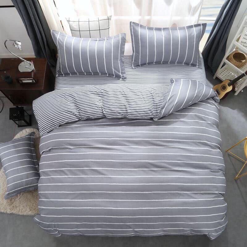 Bộ chăn ga gối Hàn Quốc kẻ ngang