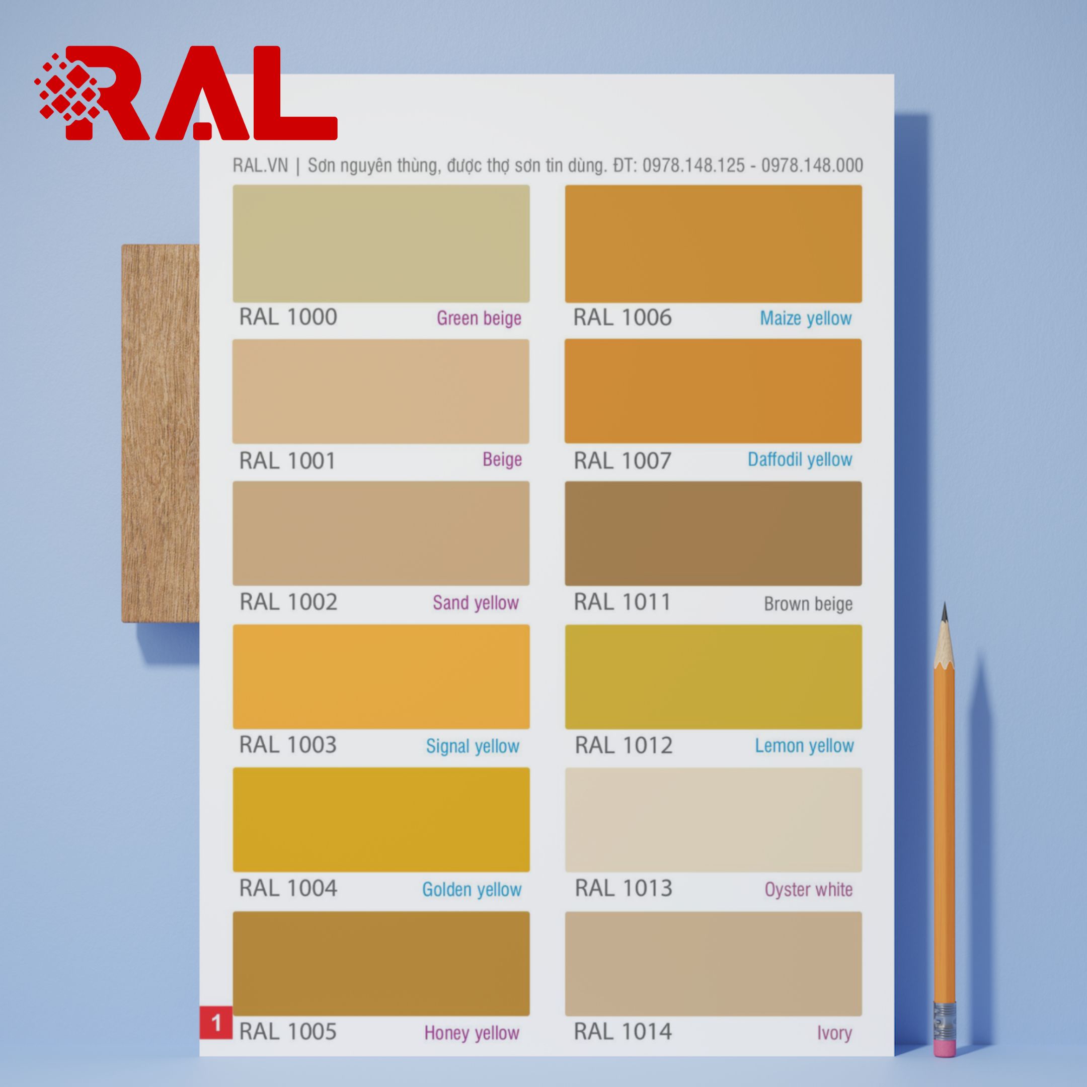 Bảng màu RAL lẻ từng trang
