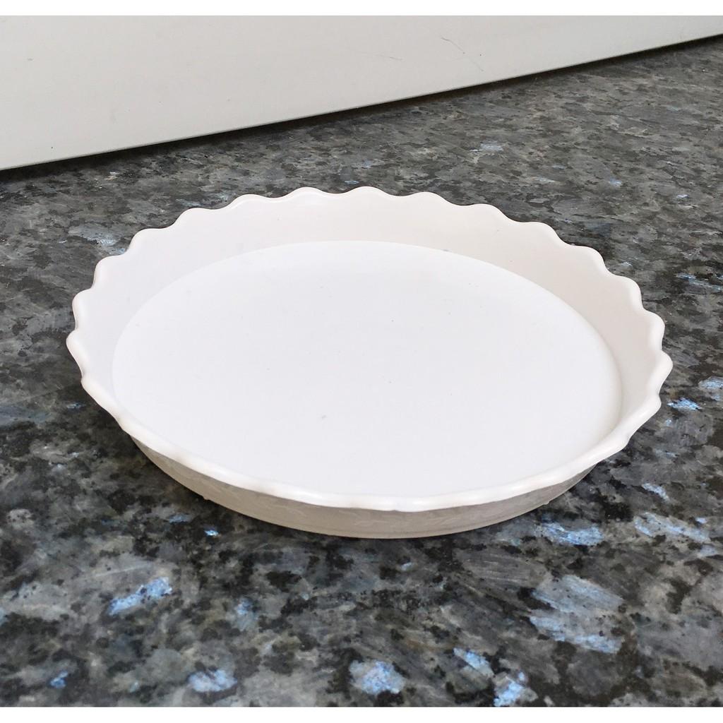 Bộ 10 đĩa lót chậu hoa màu trắng đường kính 18cm-Đồ Gia Dụng Tại HCM