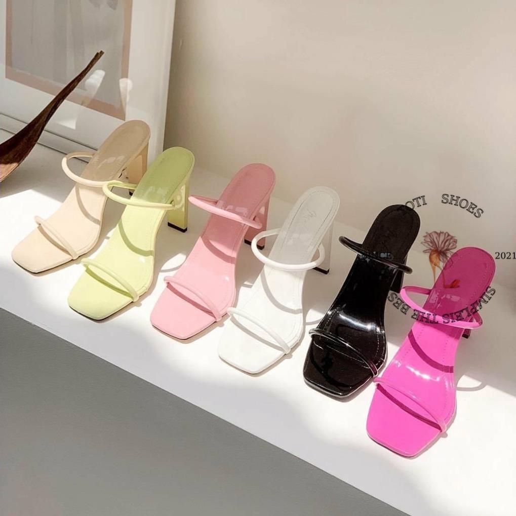 Hàng cao cấp DÉP GUỐC NỮ TOTIIE STORE THỜI TRANG - GUỐC CAO GÓT 9 PHÂN ĐẾ DẸP 2 QUAI CUỘN DÂY MẢNH D1909070