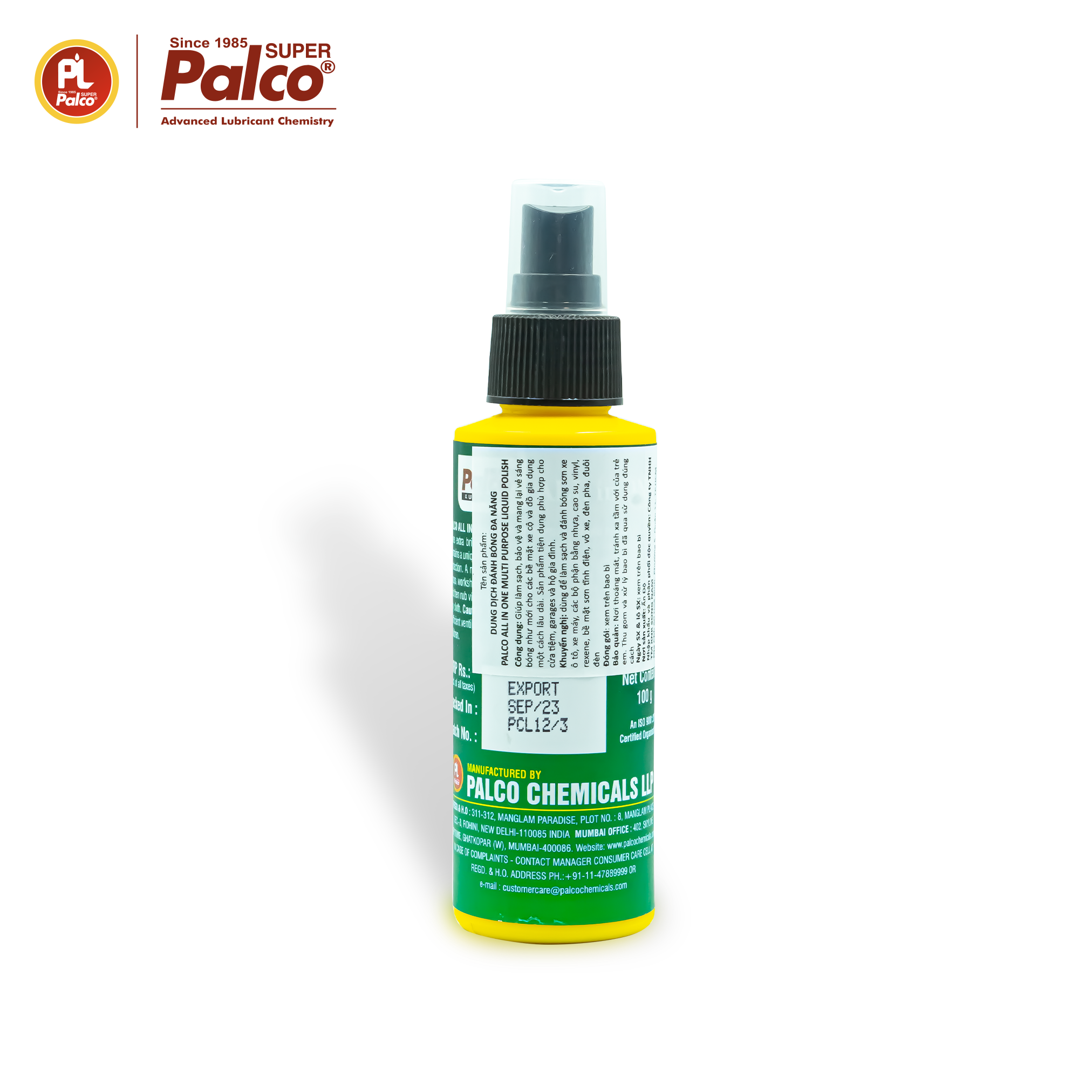 Chai xịt đánh bóng đa năng dành cho ô tô, xe máy, nội thất văn phòng, nhà ở PALCO All In One Polish - Nhập khẩu Ấn Độ