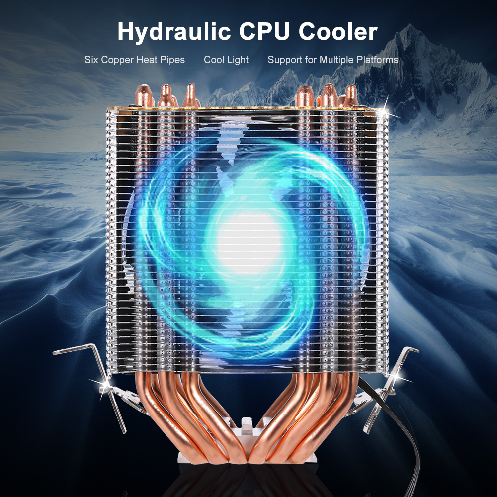 Quạt Tản Nhiệt CPU Thủy Lực Cho Intel Core Amd Sempron, Xanh Lam