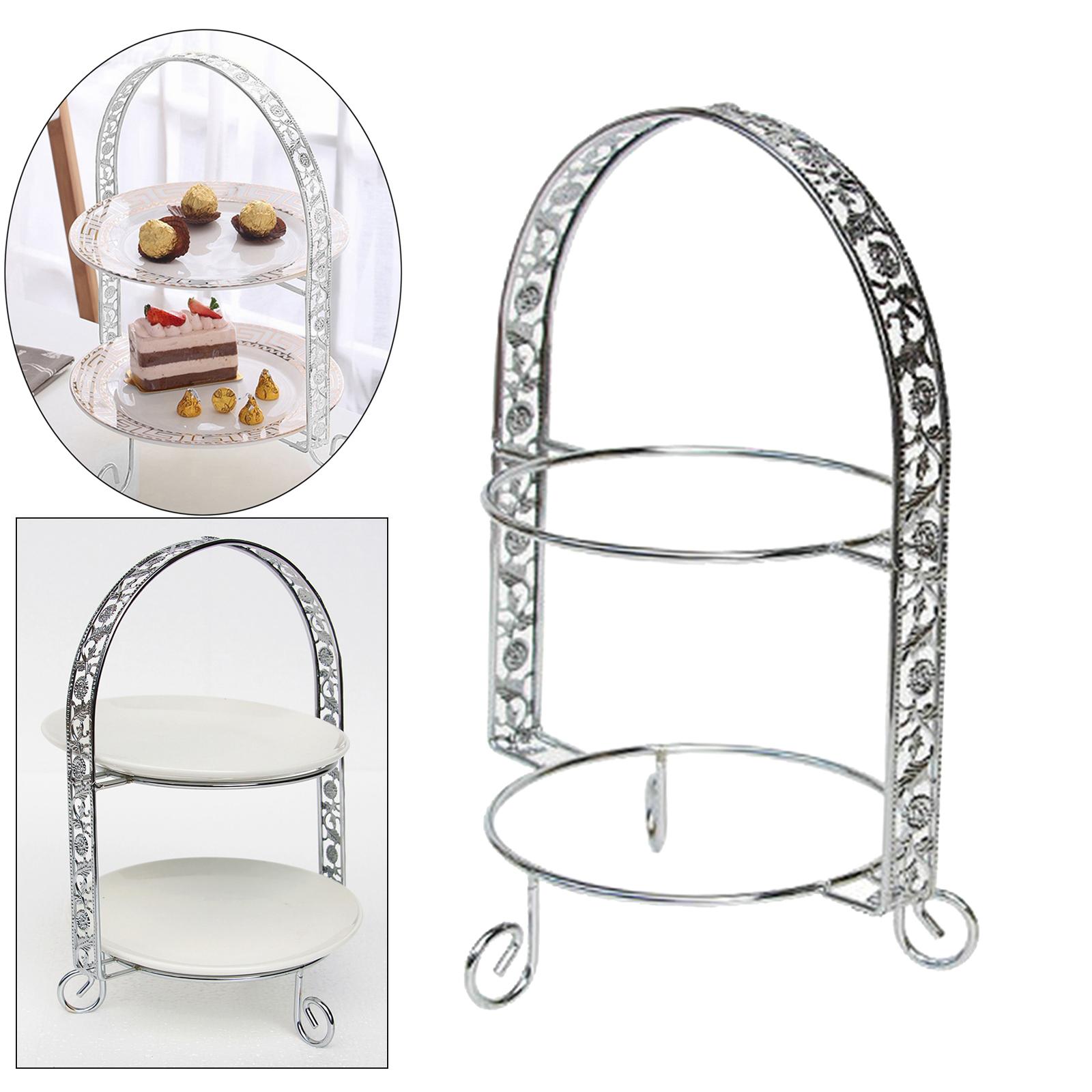 Iron 2-Tire Cupcake Platter Display Stand Serving Plate Rack