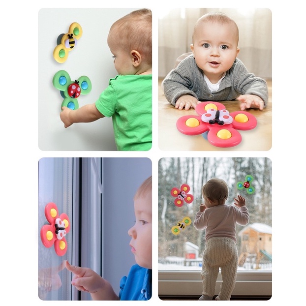 Đồ chơi con quay spinner vui nhộn, con quay spinner gồm 3 chi tiết hình côn trùng dễ thương