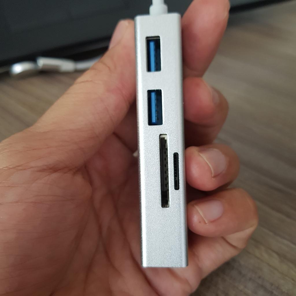 Hub usb type-c ra 3 cổng usb 3.0, thẻ nhớ TF, SD dành cho Surface, Táo, Laptop - Hồ Phạm