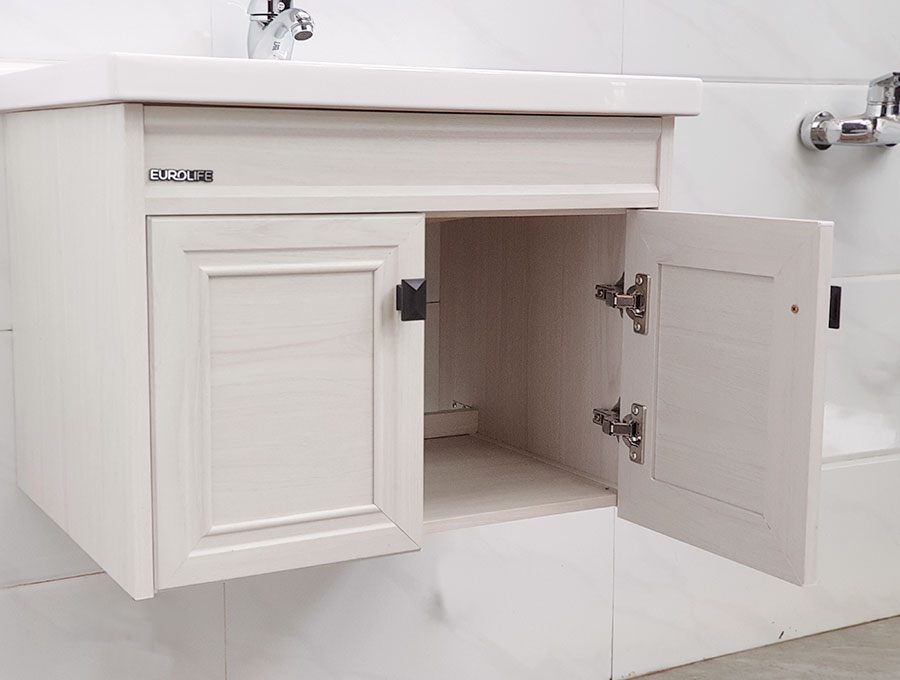 Bộ tủ Lavabo nhựa và carbon chịu nước Eurolife BLV-NC01 kháng nước chống ẩm chống bám bẩn, tạo khuẩn (Trắng)