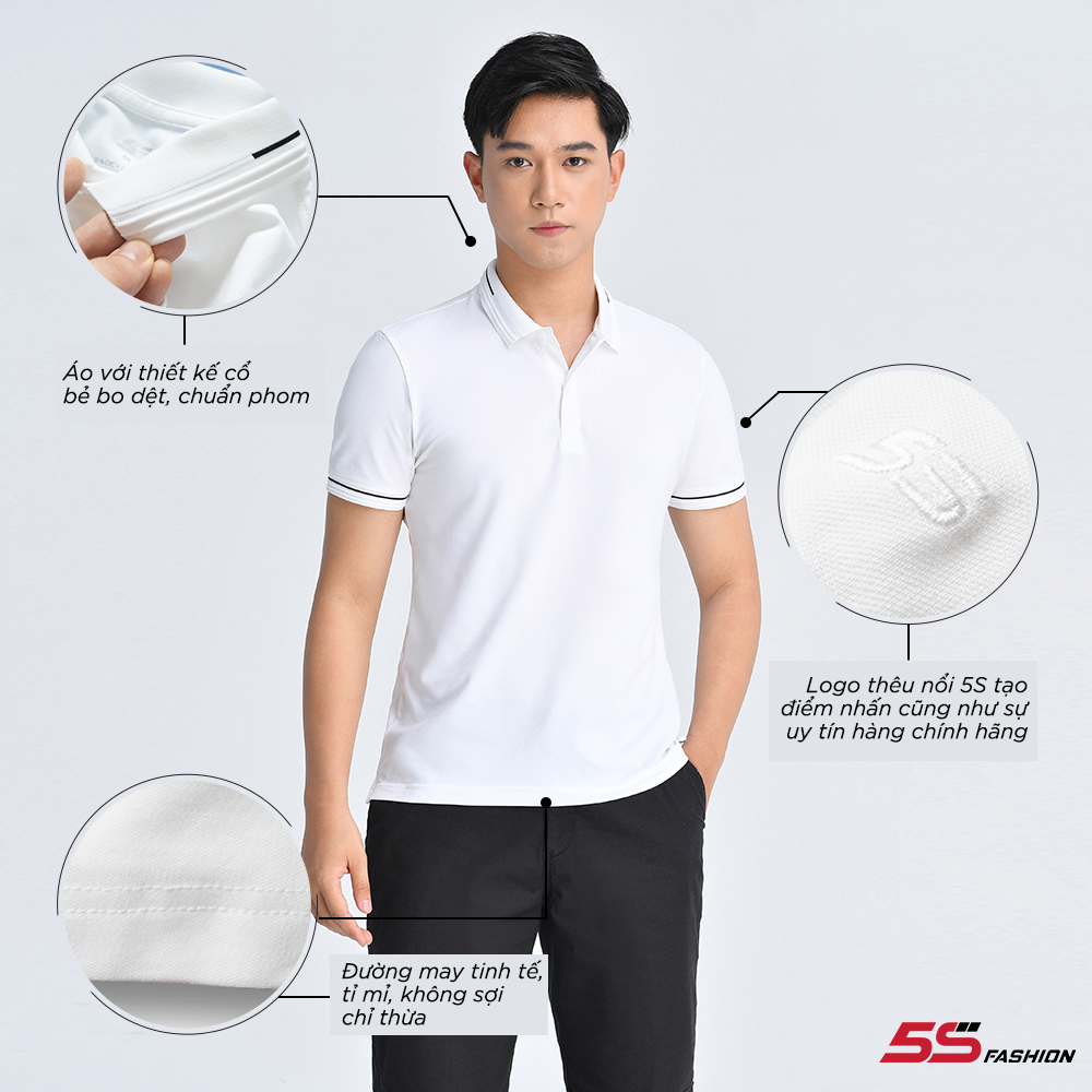 Áo Thun Nam 5S Có Cổ (4 Màu) Chất Liệu Cotton Premium, Siêu Mát, Phom Dáng Trẻ Trung, (APC21014