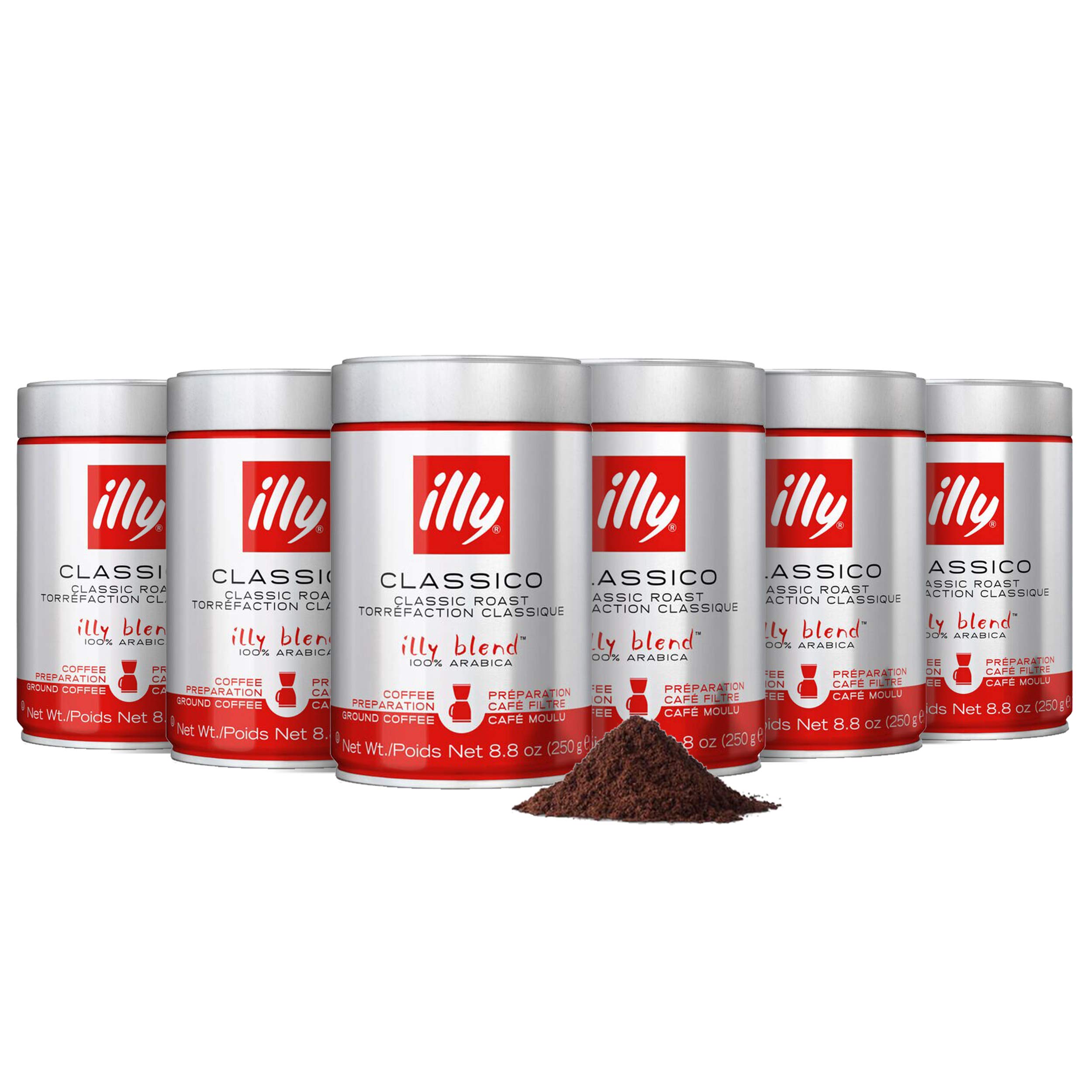 Cà phê bột Illy Coffee Filter Classico roast - 250gr -Dành cho Americano , filter coffee với vị ngọt kéo dài và hương thơm tinh tế của caramel, hoa cam và hoa nhài.