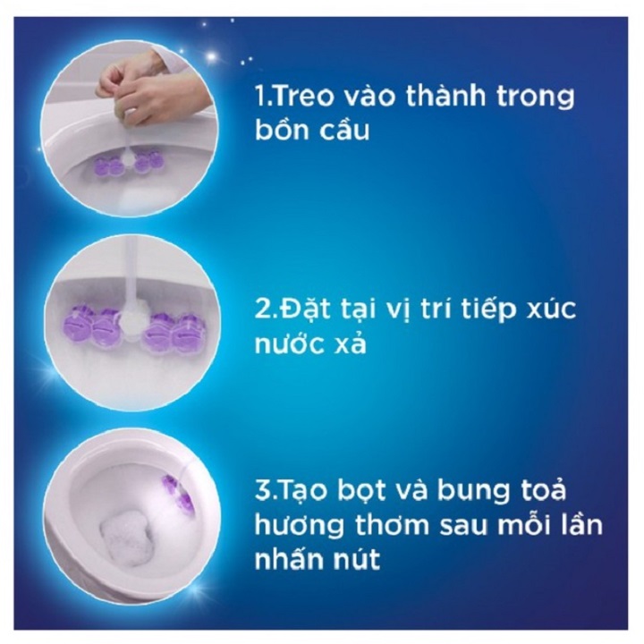 Combo 5 Viên Tẩy Vệ Sinh Bồn Cầu  Hương Biển Xanh Sạch Khuẩn Thơm Mát (55g/viên)