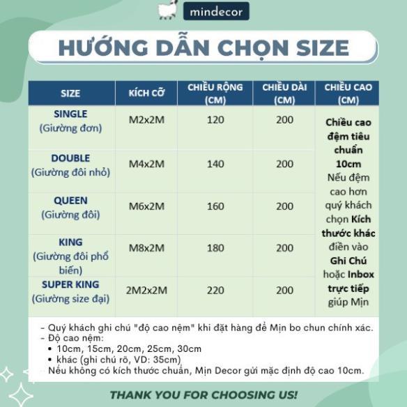 Bộ chăn ga gối cotton living mềm mại mát mịn bo chun miễn phí nhiều mẫu mã