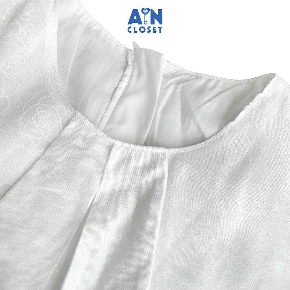 Hình ảnh Đầm bé gái họa tiết Hoa Hồng Trắng tơ crepe - AICDBGR5AGLB - AIN Closet