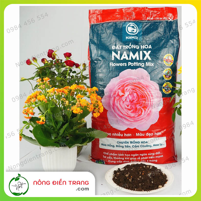 Đất Sạch Trồng Hoa Namix - Bao 20dm3 - Flowers Potting Mix Namix Hoa Nhiều Hơn, Màu Đẹp Hơn VTNN Nông Điền Trang