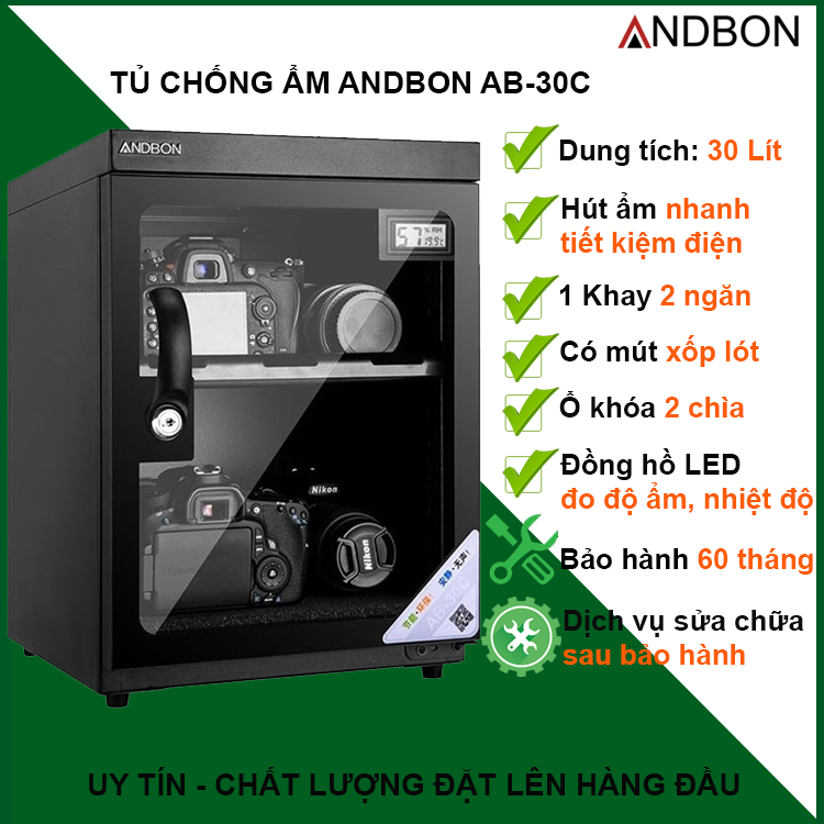 Tủ Chống Ẩm Andbon AB-30C - Hàng Nhập Khẩu