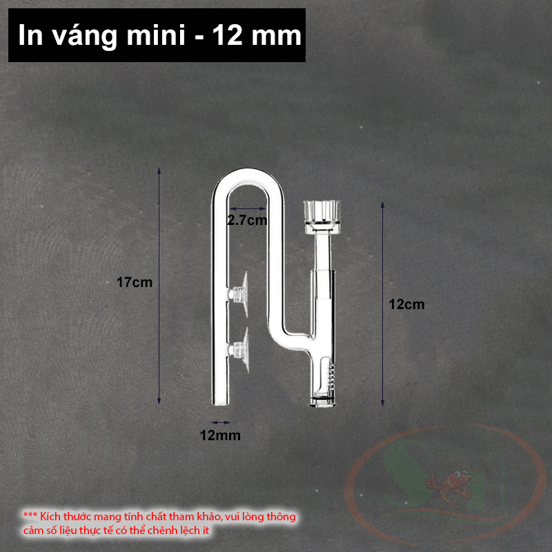 Ống in out thủy tinh mini 10, 12, 16 mm gắn bơm lọc thùng bể cá tép thủy sinh