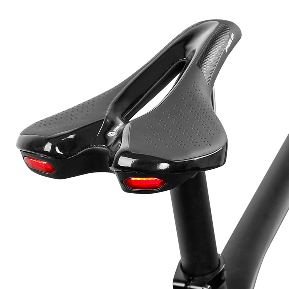 Yên xe đạp WHEEL UP mềm với sạc USB Đèn hậu cảnh báo, Đệm ghế thoáng khí cho Xe đạp đường trường MTB