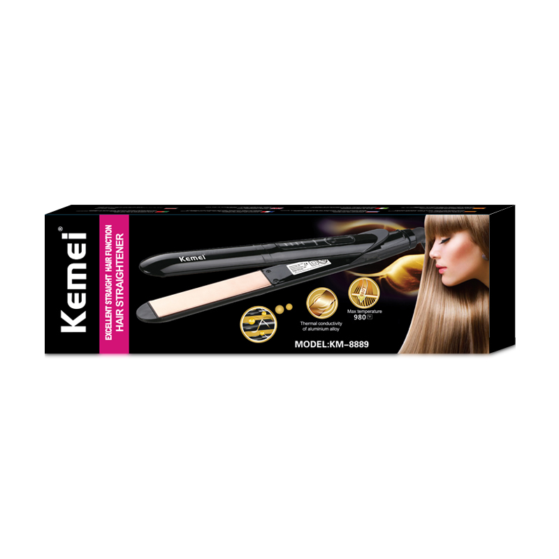 Máy duỗi tóc Kemei KM-8889 điều chỉnh 4 mức nhiệt phù hợp với mọi loại tóc