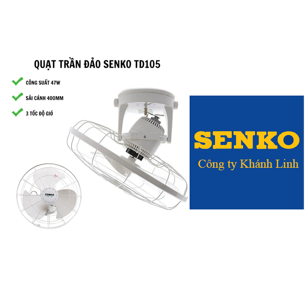 Quạt Trần Đảo Senko TD105 - Hàng Chính Hãng