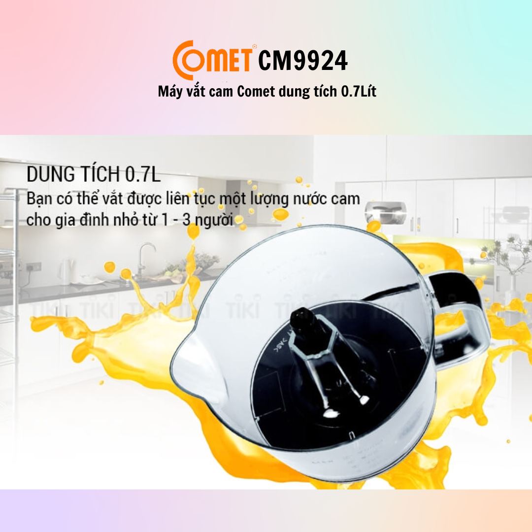 Máy vắt cam Comet CM9924 dung tích 0.7Lít - Hàng Chính Hãng - Bảo Hành 12 Tháng