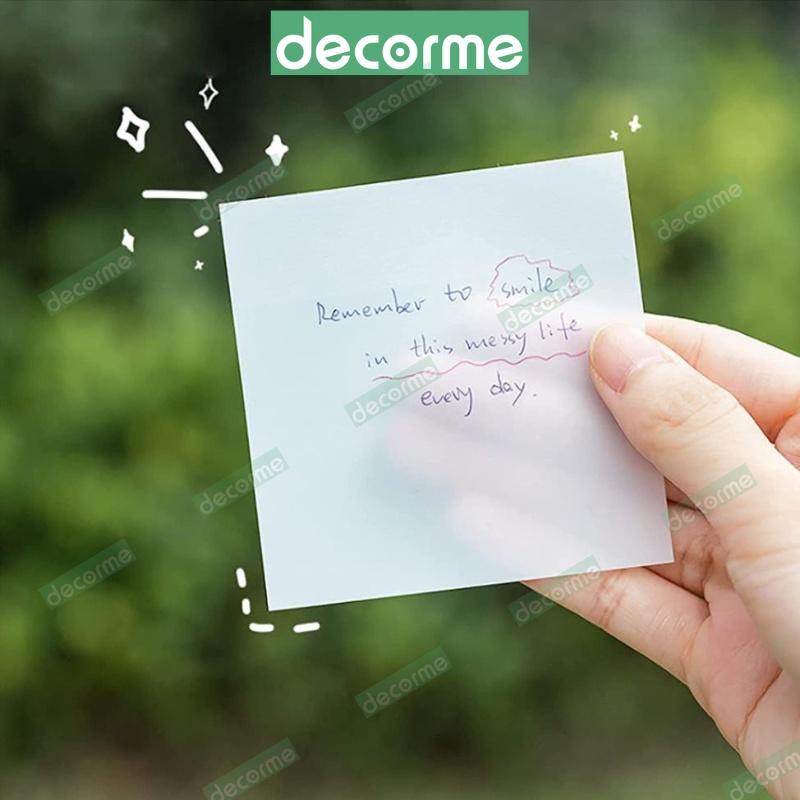 Giấy note copy DecorMe giấy note trong suốt tàng hình giấy ghi chú nhiều màu không thấm nước phụ kiện văn phòng phẩm