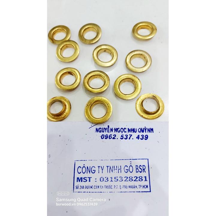 Khoen ore mắt cáo 14mm Bằng sắt xi màu VÀNG Khuy mắt cáo bấm bạt, túi giấy Túi 100 cái + 100 long đền