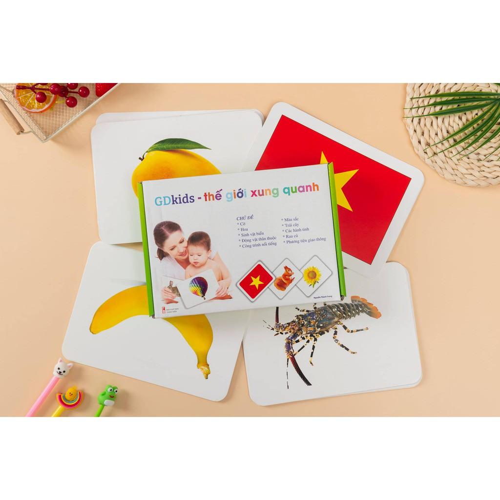 THẺ HỌC THẾ GIỚI XUNG QUANH - 10 CHỦ ĐỀ - 100 THẺ- Flash Card chuẩn phương pháp giáo dục sớm