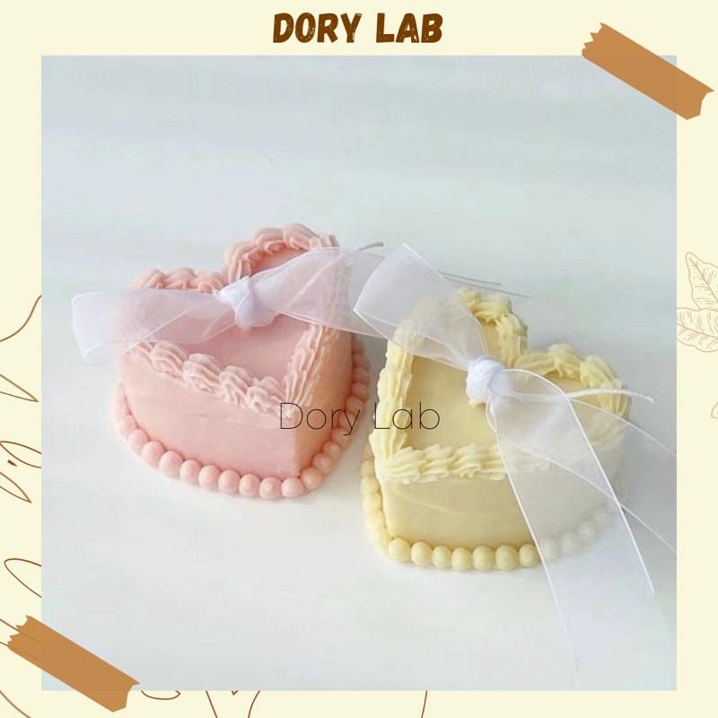 Nến Thơm Bánh Kem Trái Tim Nhiều Màu Sắc, Quà Tặng, Trang Trí - Dory Lab