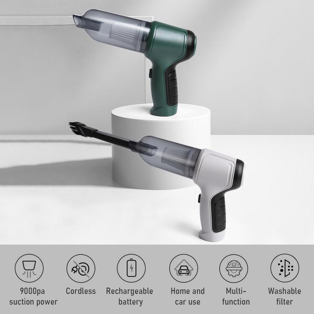 3 In 1 Handheld Car Vacuum Handheld Cordless Cleaner Portable Mini Air Duster & Hand Pump With 9000Pa Strong Suction
