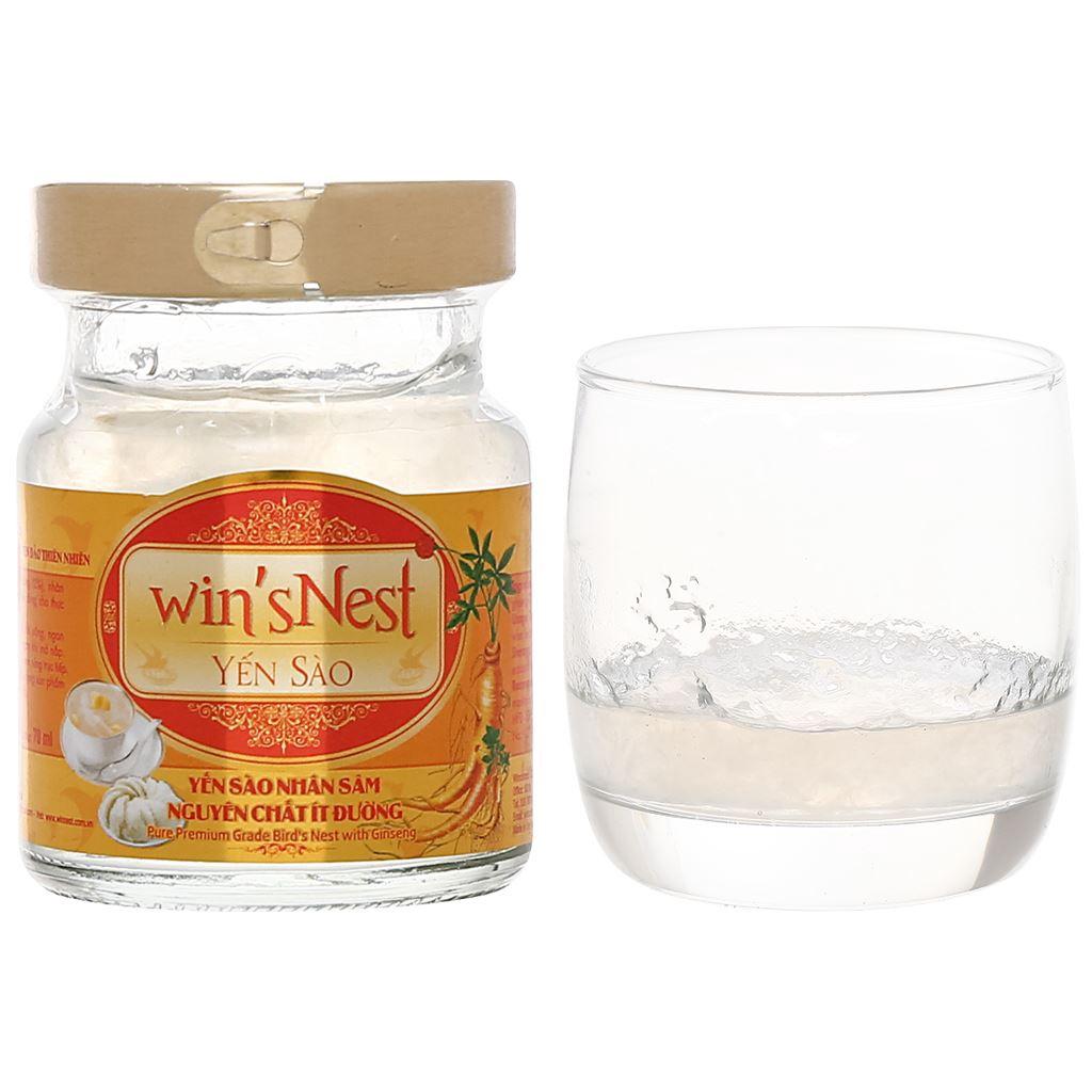 Combo 12 lọ Yến sào win'sNest Tổ yến chưng sẵn 20% nhân sâm ít đường (70ml/lọ)