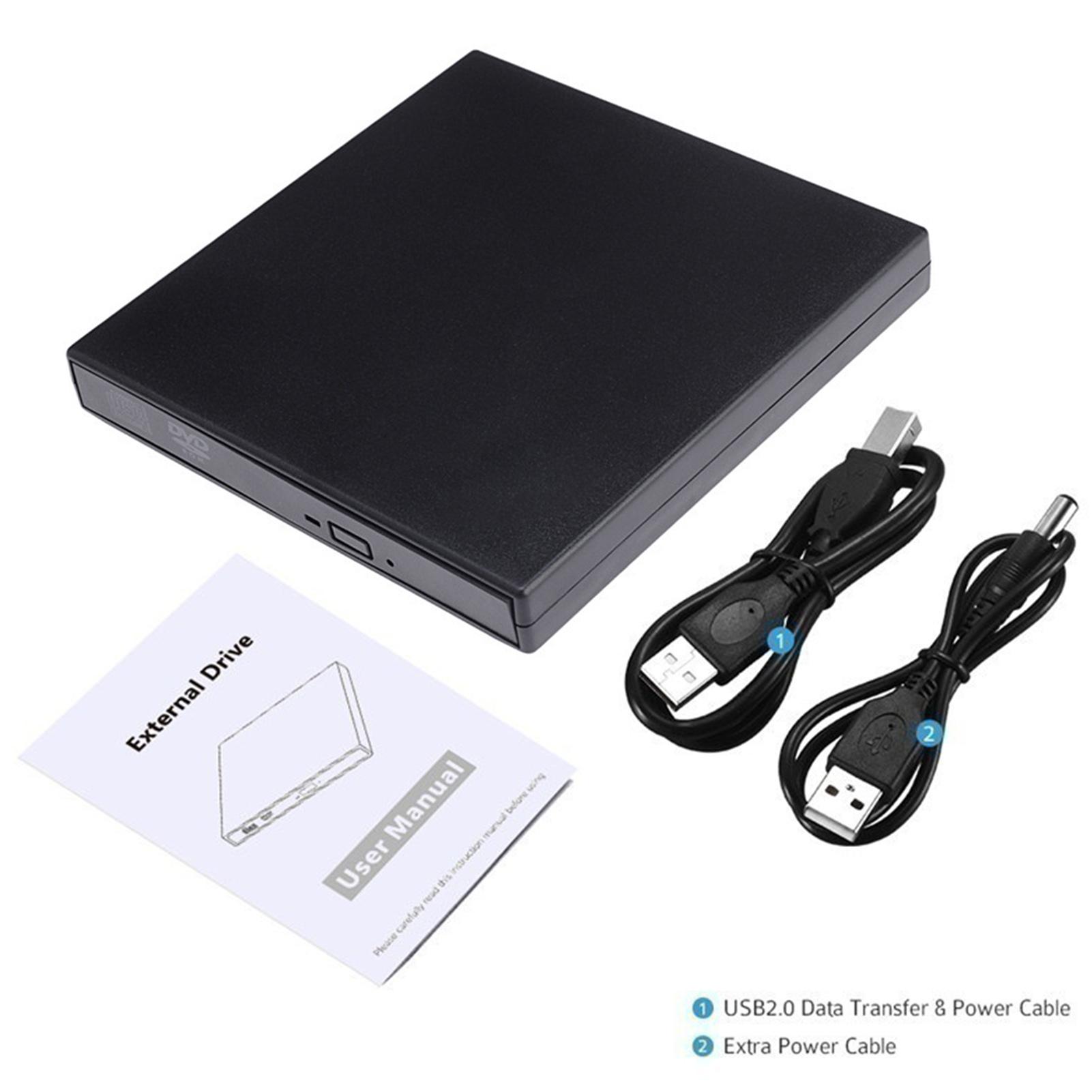 External DVD Drive, USB2.0 Portable CD/DVD+/-RW Drive/DVD Player CD Burner for Laptop Desktop