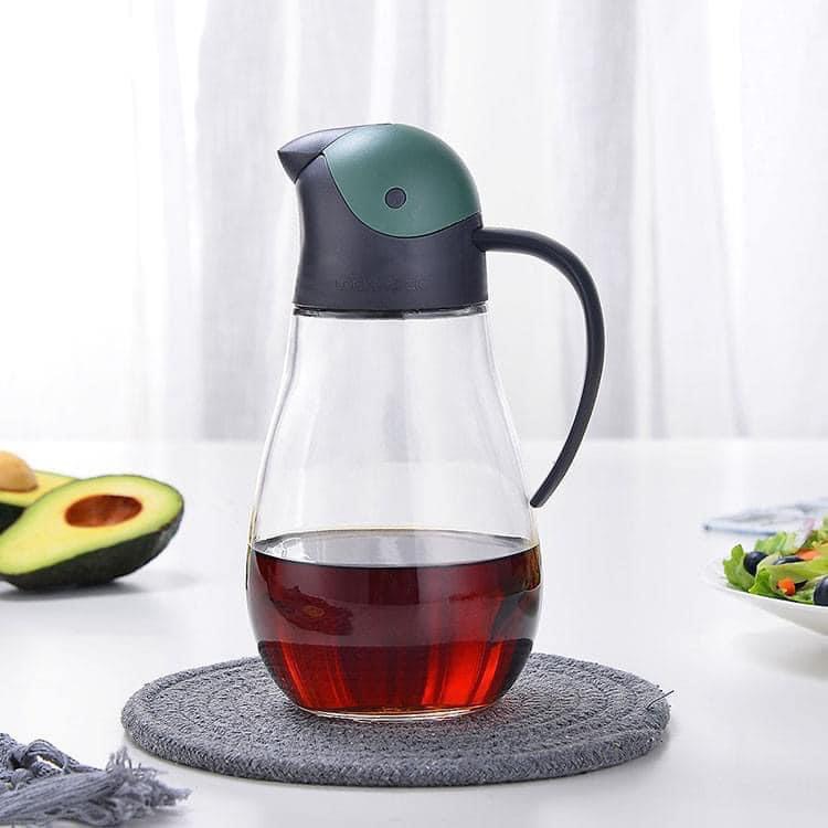 Bình Rót Dầu Nắp Mở Tự Động Tiện Lợi Bằng Thủy Tinh Cao Cấp Dung Tích 550ml CKO201