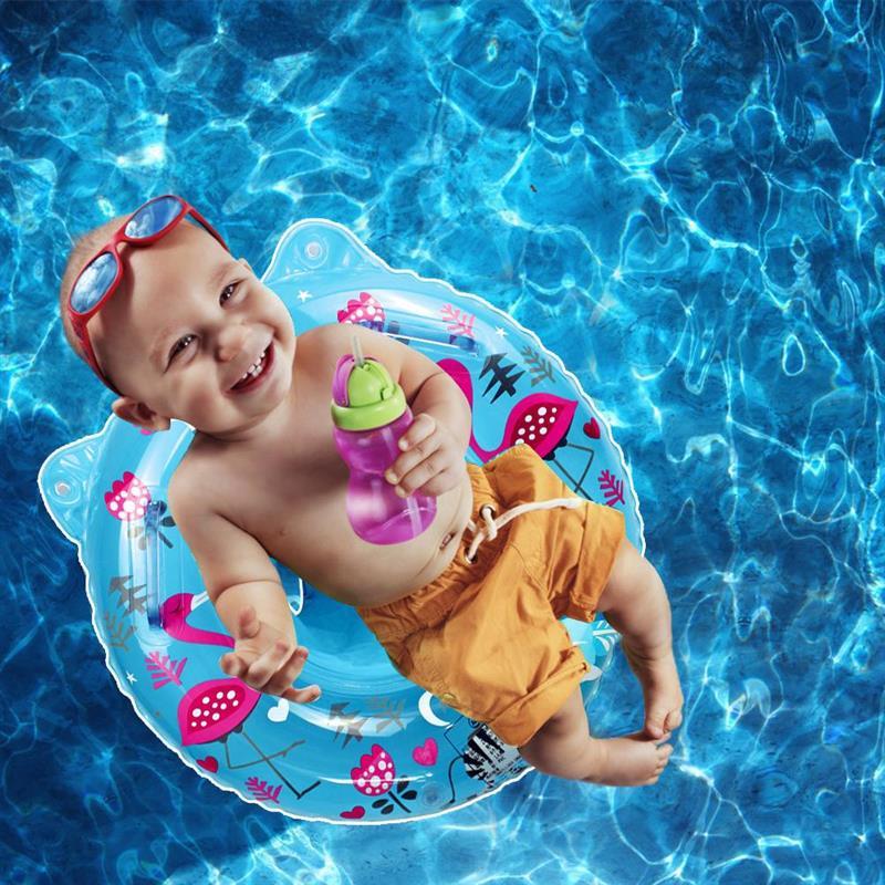 Baby Swimming Pool Rings Seat Cute Inflatable Swim Ring Float Seat Swim Circle with Dual Handle for Baby Toddlers Pool Bathtub
