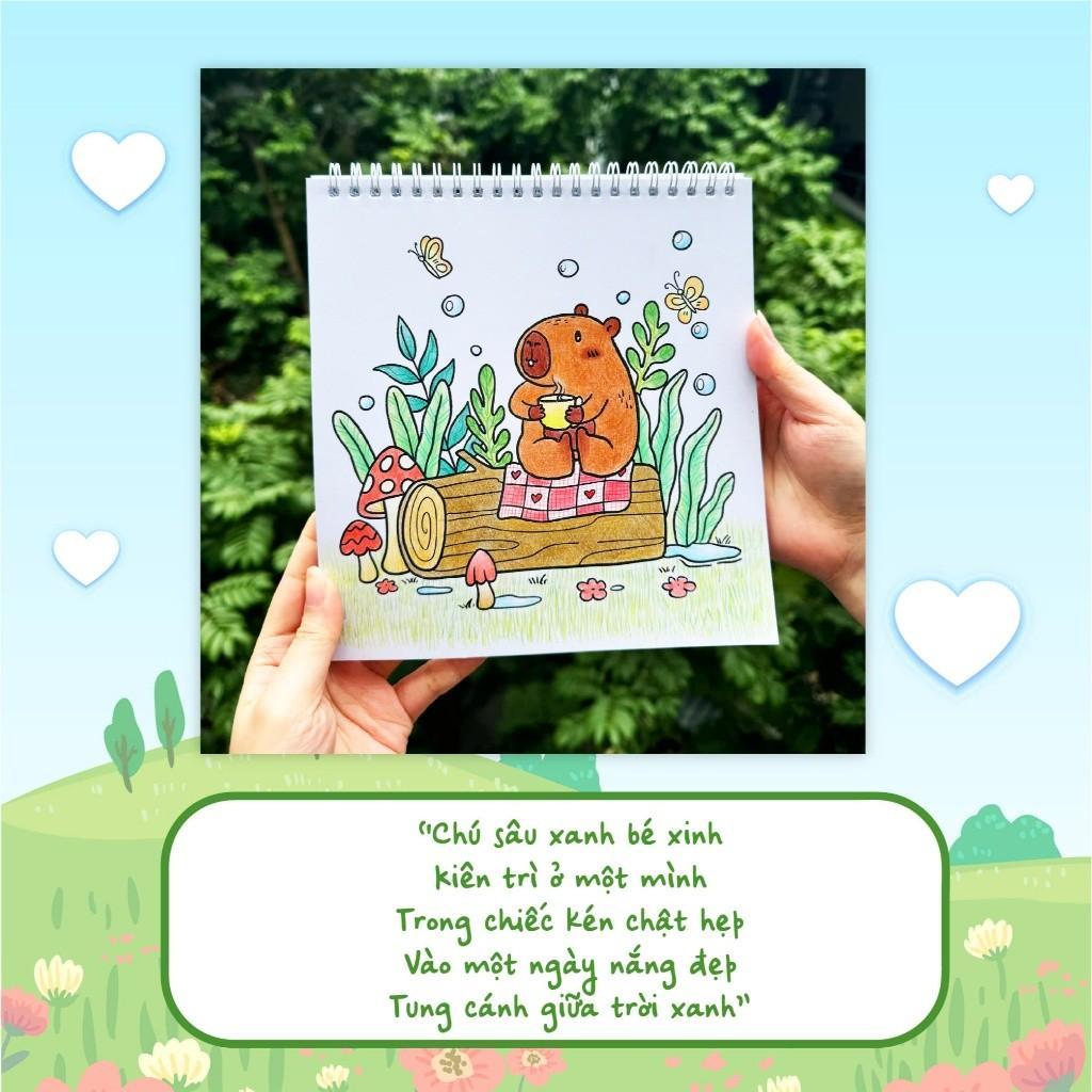 Sách Tô Màu - Capybara &amp; Trái Tim Mặt Trời - Megabook