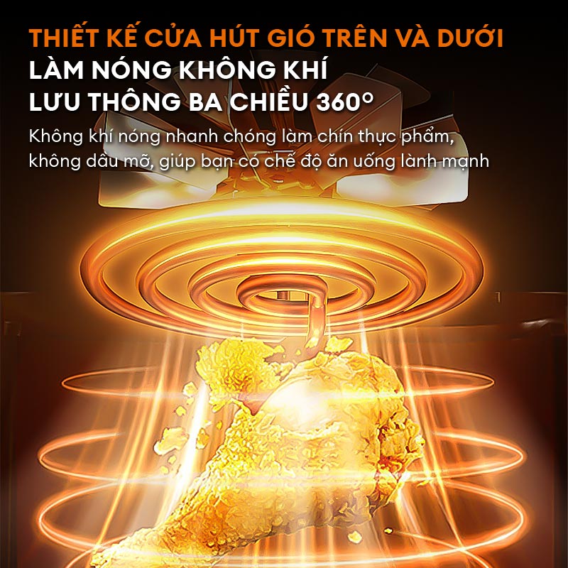Nồi chiên không dầu màu Pastel Gaabor AF50T-WH01A dung tích 5 lít công suất mạnh 1400W - Hàng chính hãng