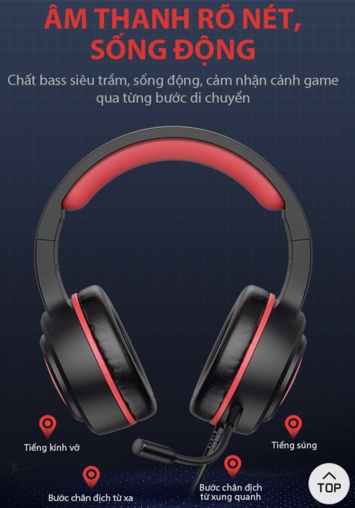 Tai nghe máy tính chụp tai gaming GAMEN, Headphone Over-ear kiểu dáng gamming GH100 màu đen - Hàng chính hãng bảo hành 12 tháng