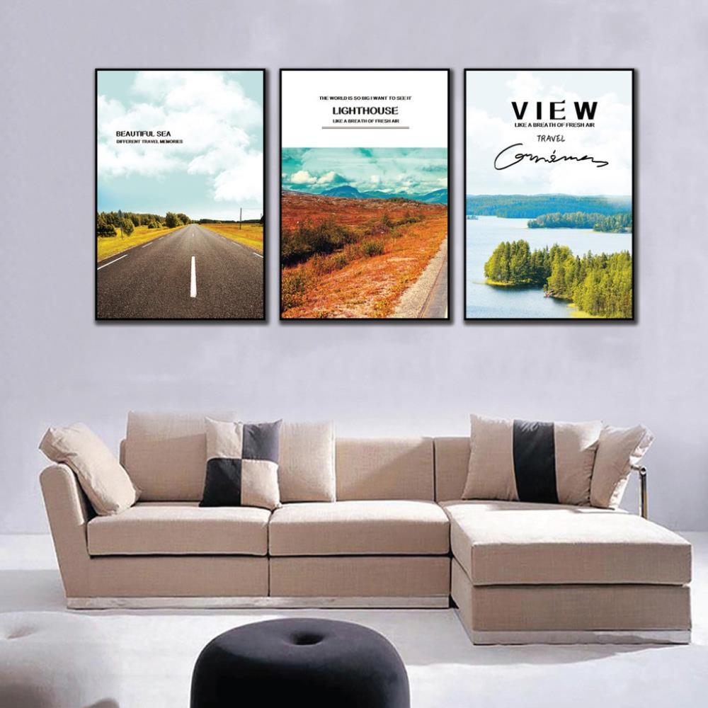 Tranh treo tường bộ 3, tranh trang trí nhà cửa 20x30cm