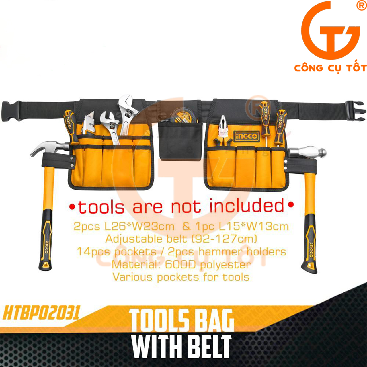 Túi đồ nghề đeo hông 2 ngăn lớn 14 ngăn nhỏ Ingco HTBP02031