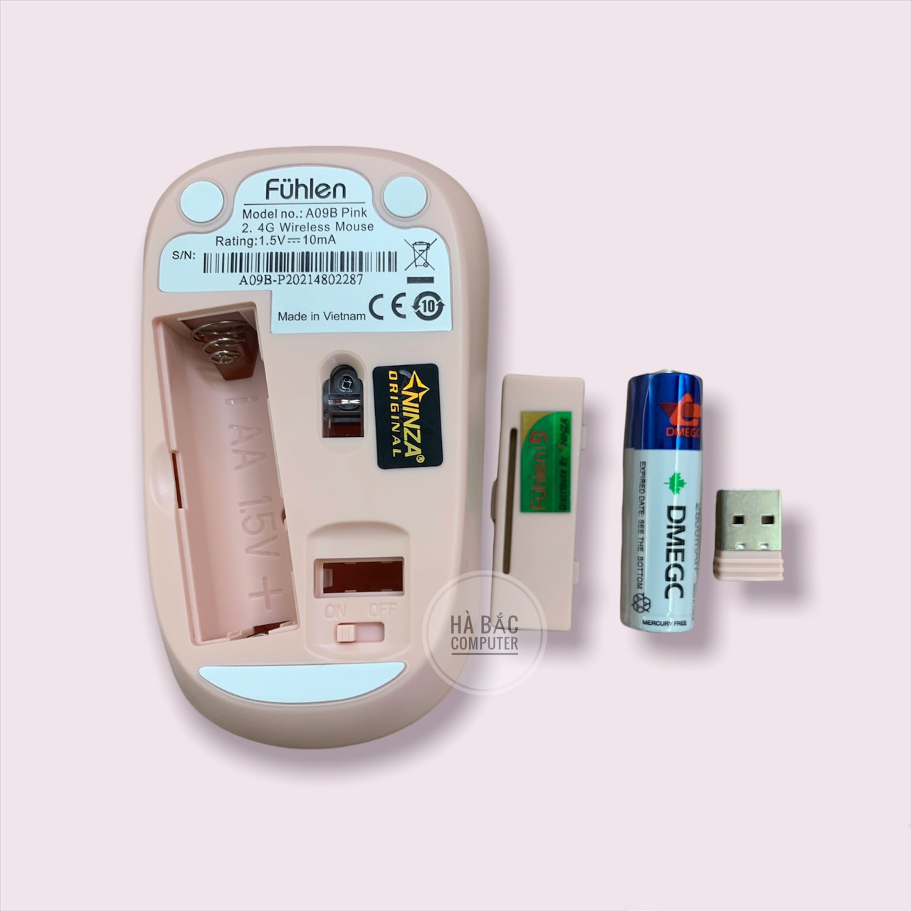 Chuột Không Dây FUHLEN A09B Pink - Hàng Chính Hãng