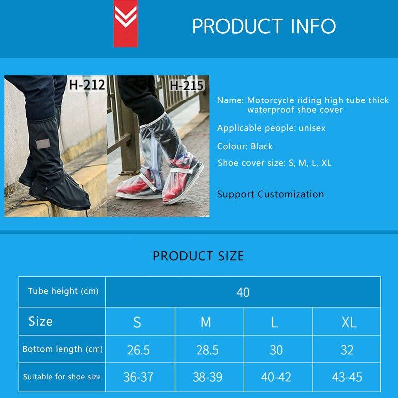 High Tube Thicking Waterproof Shoes Boots Cover Waterproof Reusable Motorcycle Cycling Bike Boot Rain Shoes Cover for Men Women