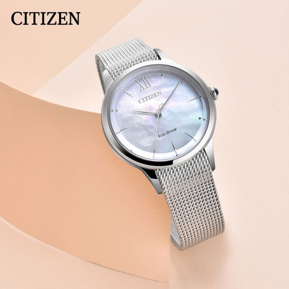 Đồng Hồ Nữ Citizen Dây Thép Không Gỉ EM0810-84N - Mặt Xà Cừ (Kính Sapphire)