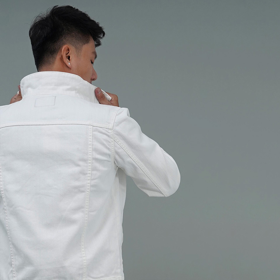 Áo Khoác Jeans Cao Cấp HUNTER X-RAYS Form Slim Cotton Màu Trắng K12