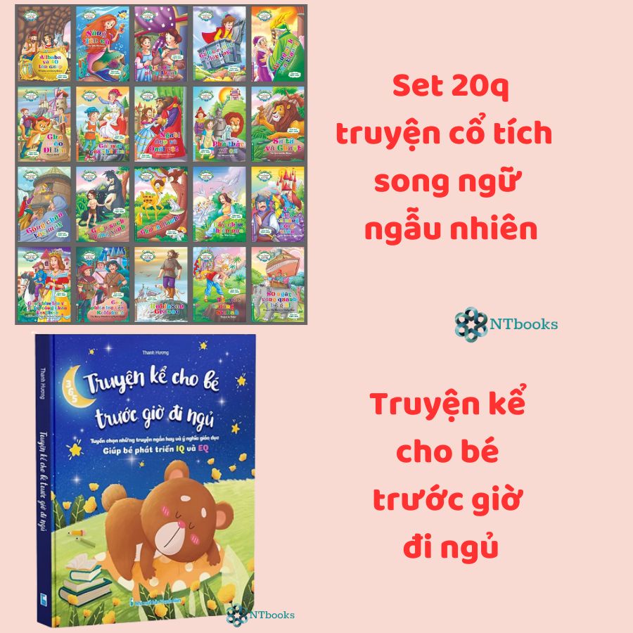 Sách - Truyện Set 20 Quyển Truyện Cổ Tích Ngẫu Nhiên Hay Cho Bé, Mẫu Truyện Cho Bé Trước Giờ Đi Ngủ