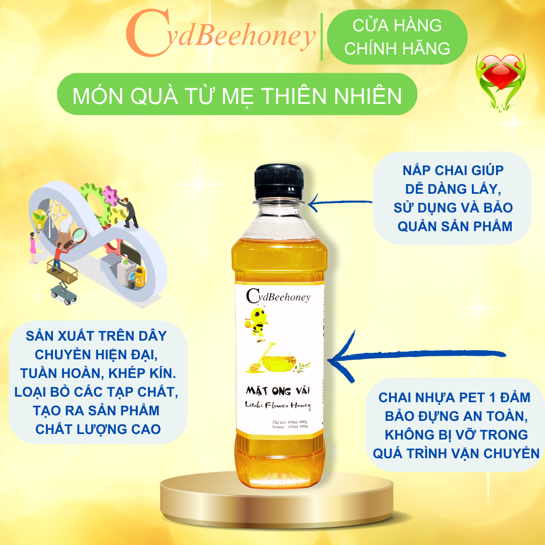 Mật ong hoa vải 430ml Cvdbeehoney