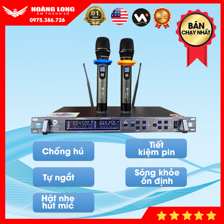 Micro Karaoke không dây cao cấp Weeworld SE 68 Plus - Hàng Chính Hãng