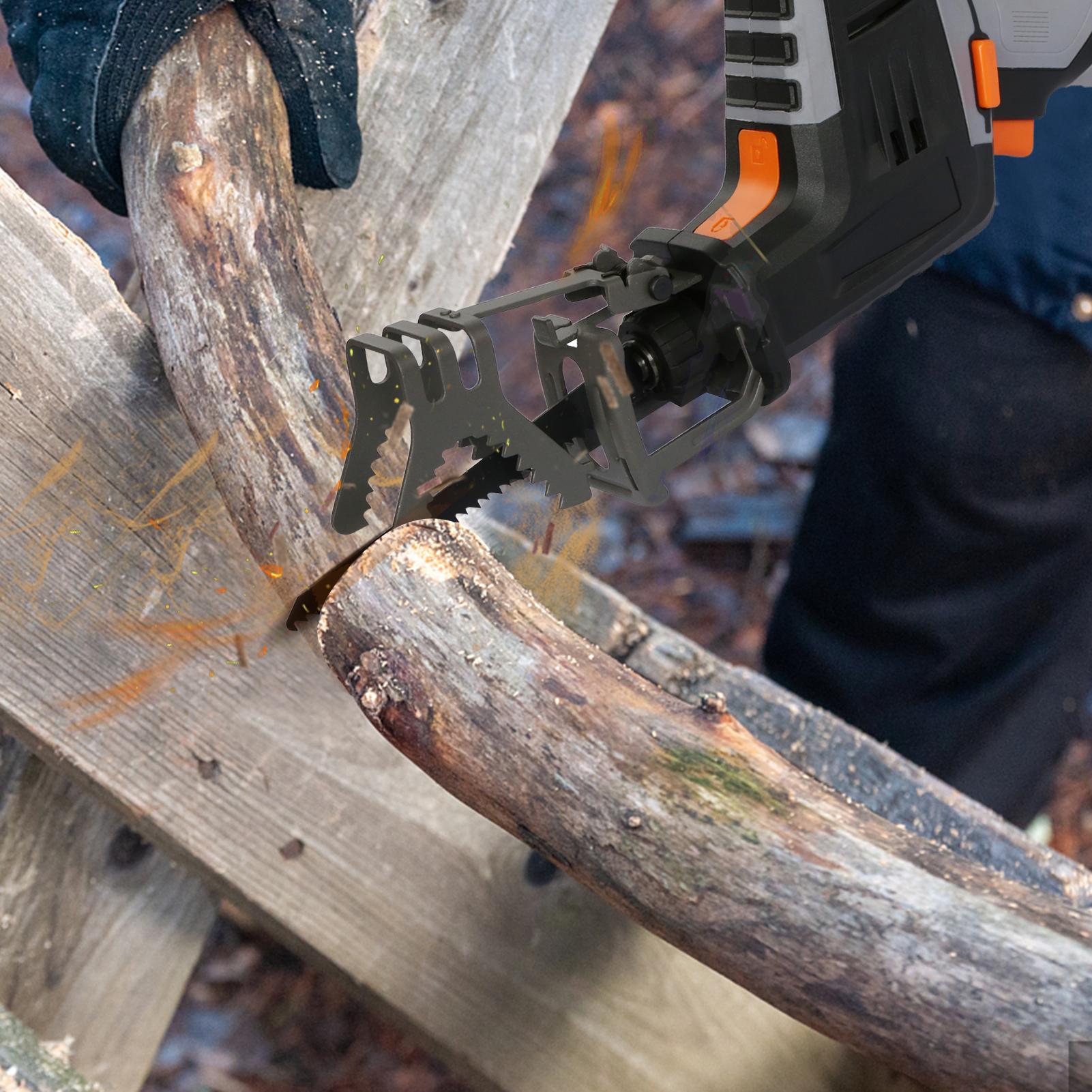 12V Cordless Reciprocating Saw 2500RPM Handheld Electric Saw with 1.5Ah Battery Fast Charger Wood Cutting Saw Blade Branches Sawing Woodworking Power Tool