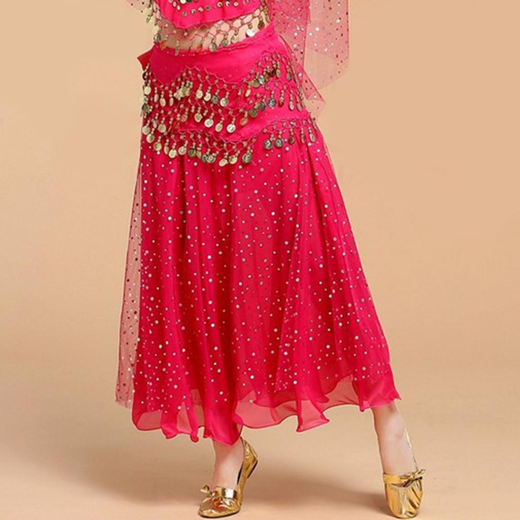 Belly Dance Skirt Set With Waist Chain For Female Ballerina