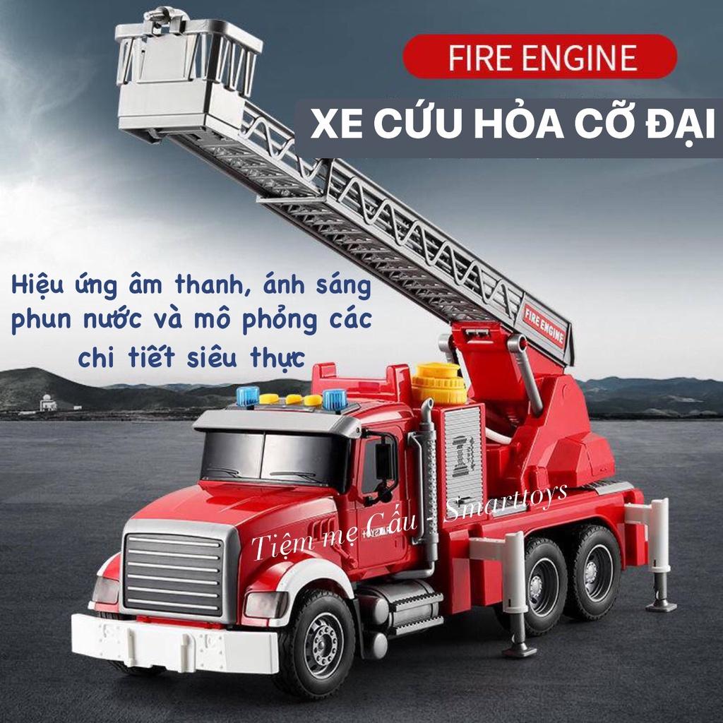 HÀNG LOẠI 1 CAO CẤP ĐỒ CHƠI XE THANG CỨU HỎA CỠ ĐẠI FIRE TRUCK TOYSTAR CÓ ĐÈN, ÂM THANH, PHUN NƯỚC NHƯ THẬT
