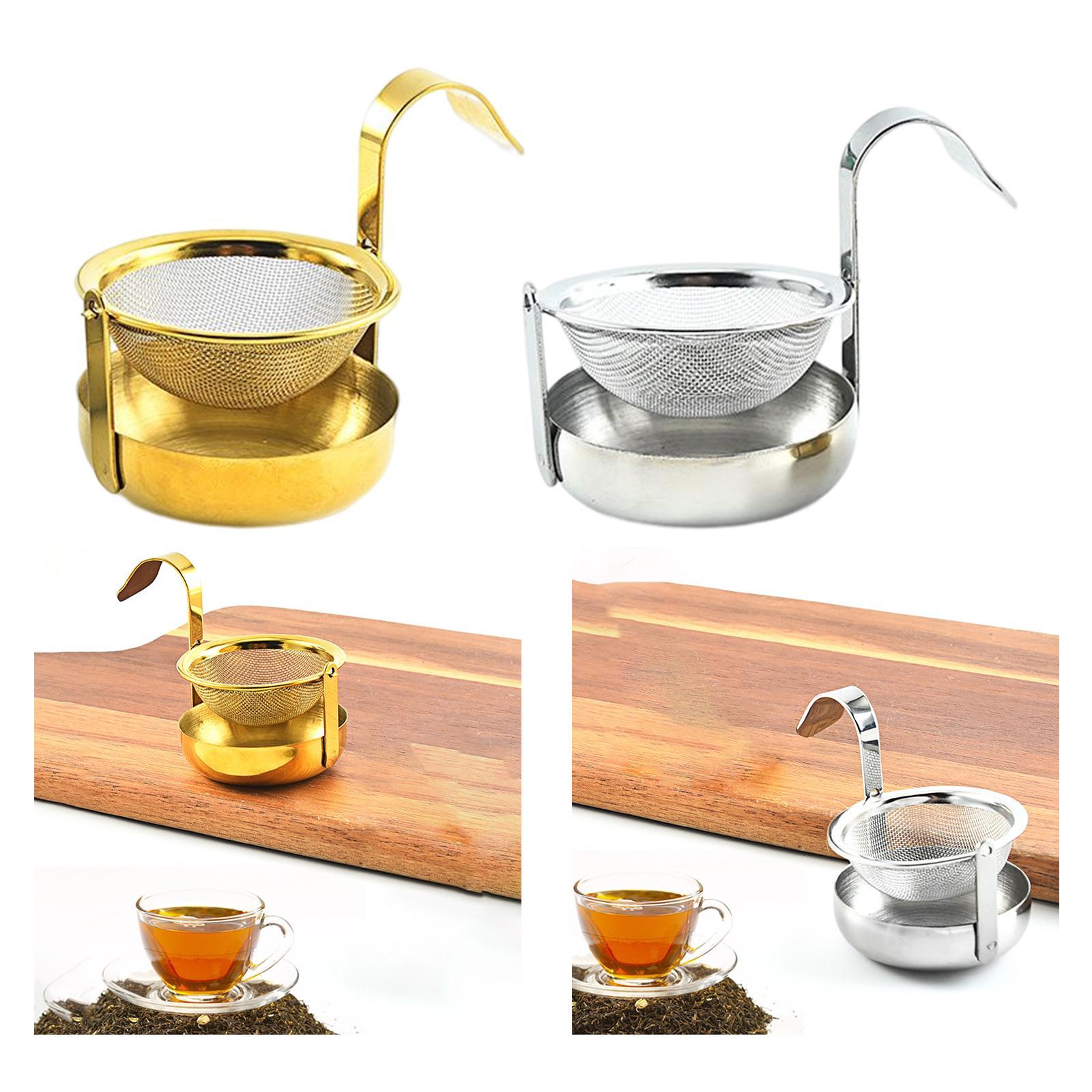 2Pcs Tea Strainer with Handle Teaware Kitchen Tool Reusable for Home Kitchen