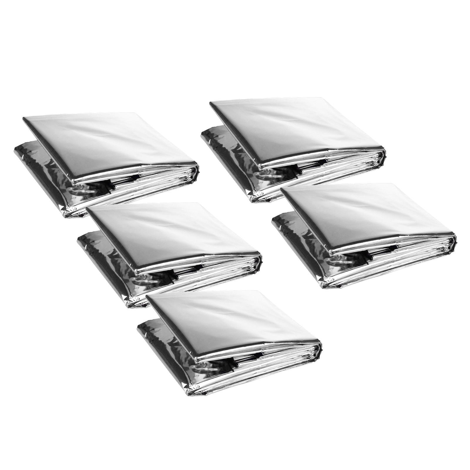 5 Pieces Thermal Blanket 130*210cm Foil Space Blanket for First Aid