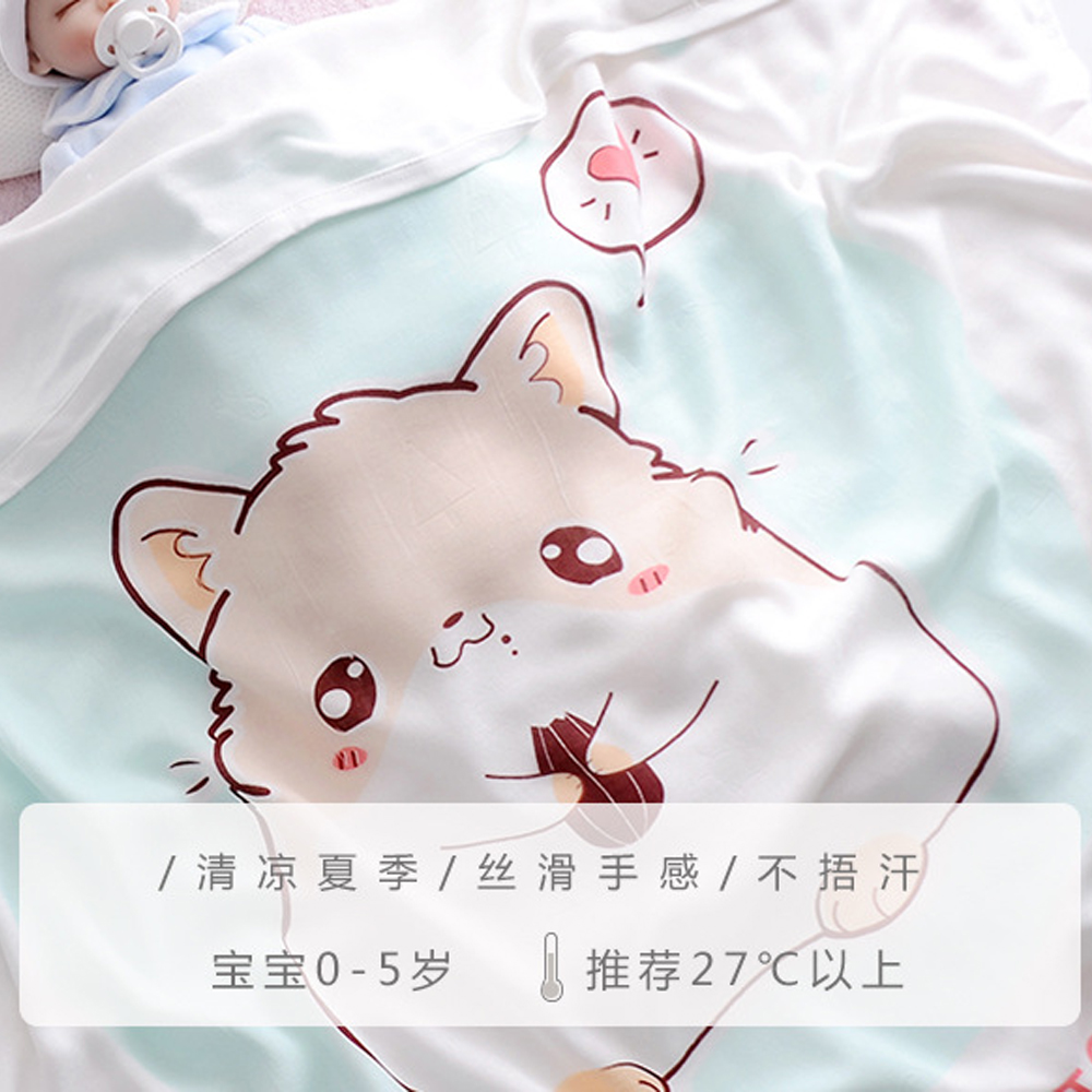 Chăn đũi cho bé từ sơ sinh đến tiểu học chất liệu sợi tre thiên nhiên và sợi Cotton, loại siêu mềm mịn, KT: 110x110cm, Bamboo Home - hàng chính hãng BBH