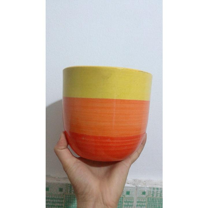 Chậu Sứ Trồng Cây cao 13cm đường kính 15cm